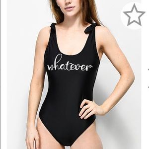 TRILLIUM NWT ‘Whatever’ black one piece swimsuit size Large